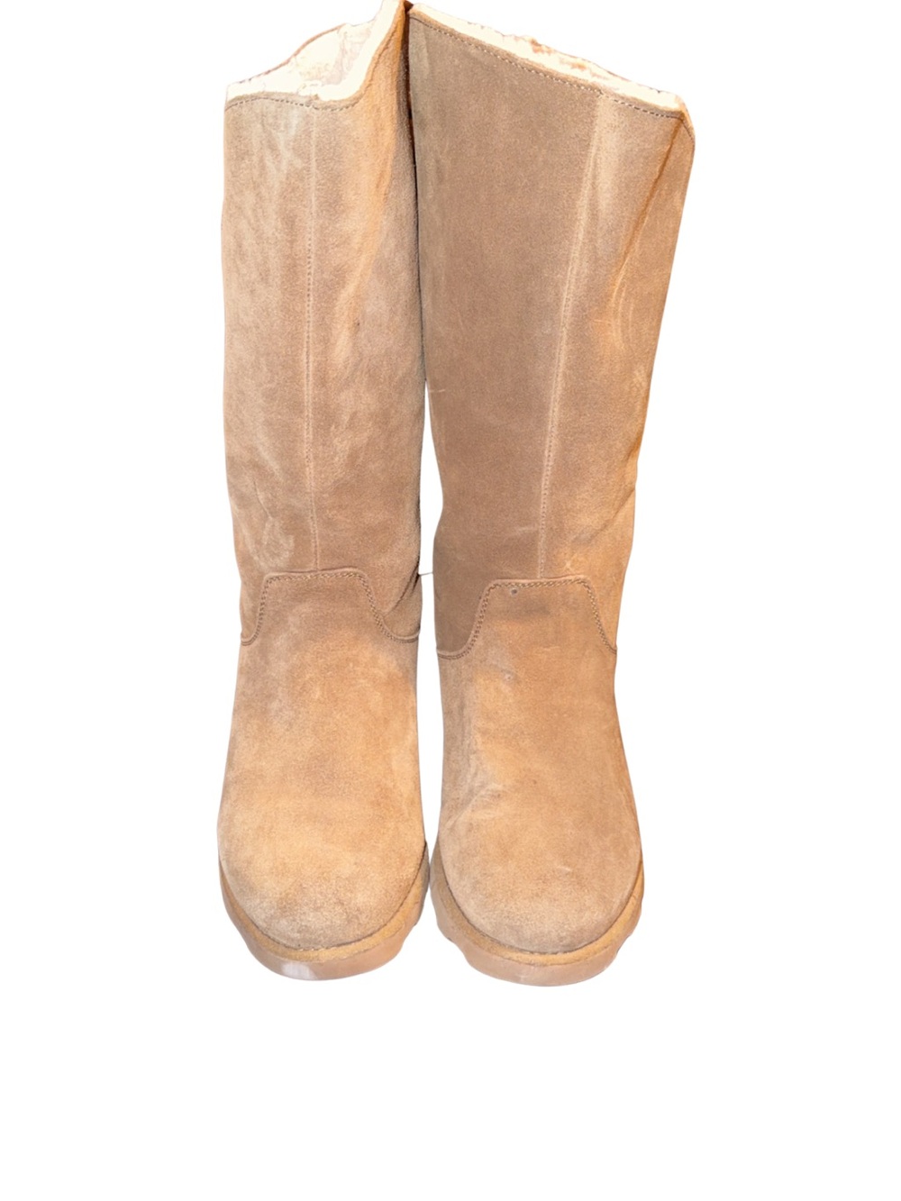 BearPaw Tall Suede Winter Boots in Light Brown
